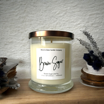Brown Sugar Luxury Scented Candle - Wick and Glow Candle Company™