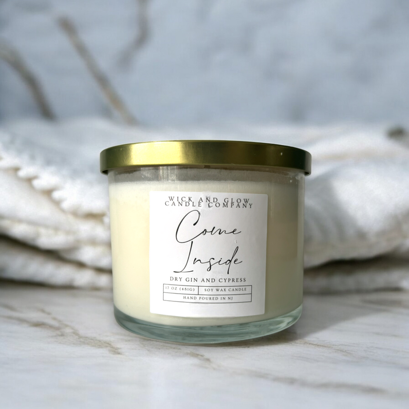 Come Inside Luxury Scented Candle - Wick and Glow Candle Company™