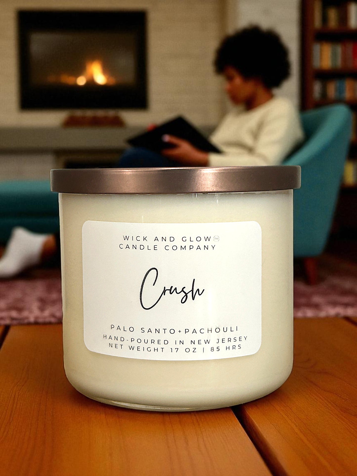 Crush Candle | Patchouli and Sandalwood | 3 wick candle