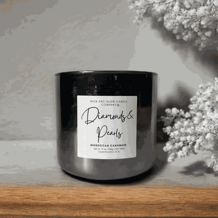 Diamonds and Pearls Luxury Scented Candle - Wick and Glow Candle Company™