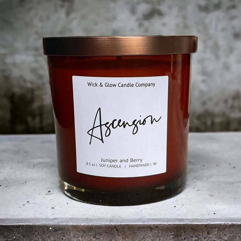 Ascension-Juniper and Berry Luxury Scented Candle - Wick and Glow Candle Company™