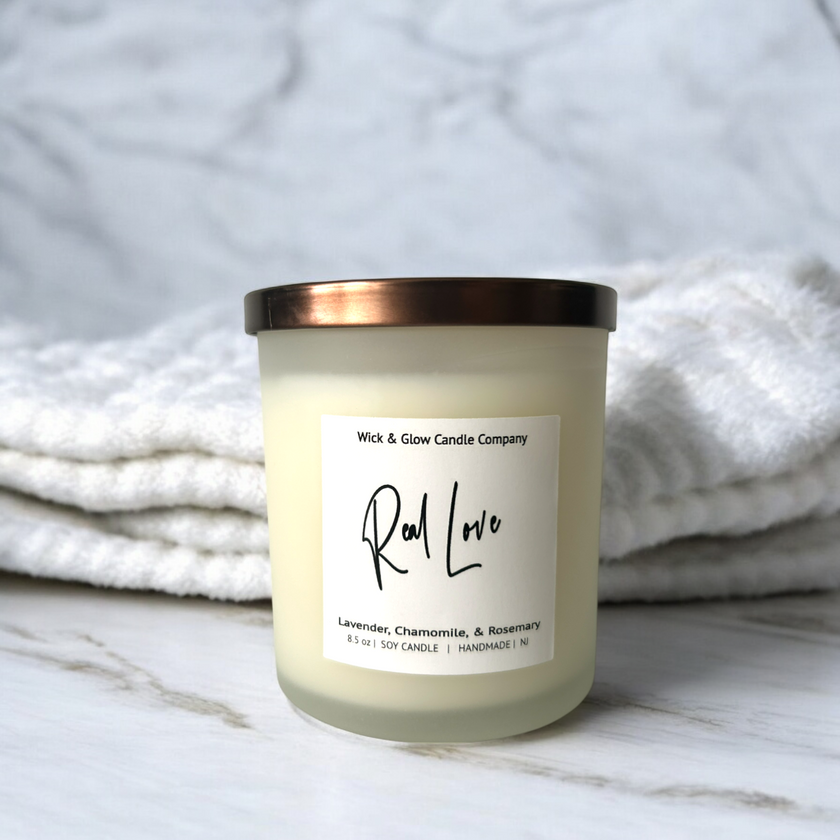 Real Love Luxury Scented Candle - Wick and Glow Candle Company™