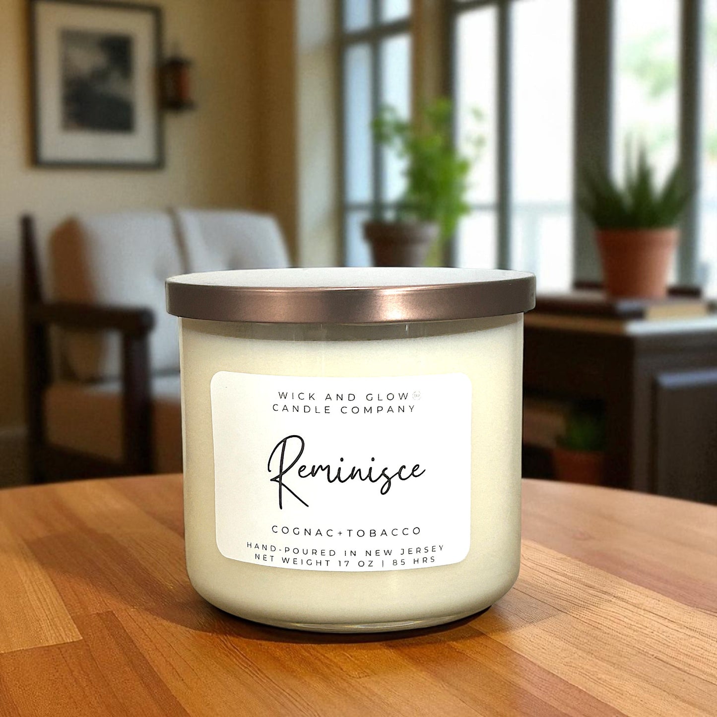 Reminisce –Cognac & Tobacco | 17 oz Luxury Soy Candle