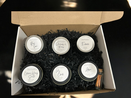 R&B Candle Sampler Pack | 6 -4 oz Scented Candles - Wick and Glow Candle Company™