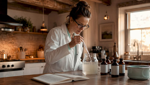 Scientist testing candle wax for phthalates