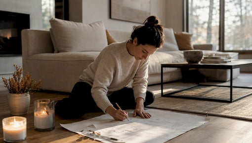 Hand drawing fragrance zones on home floor plan