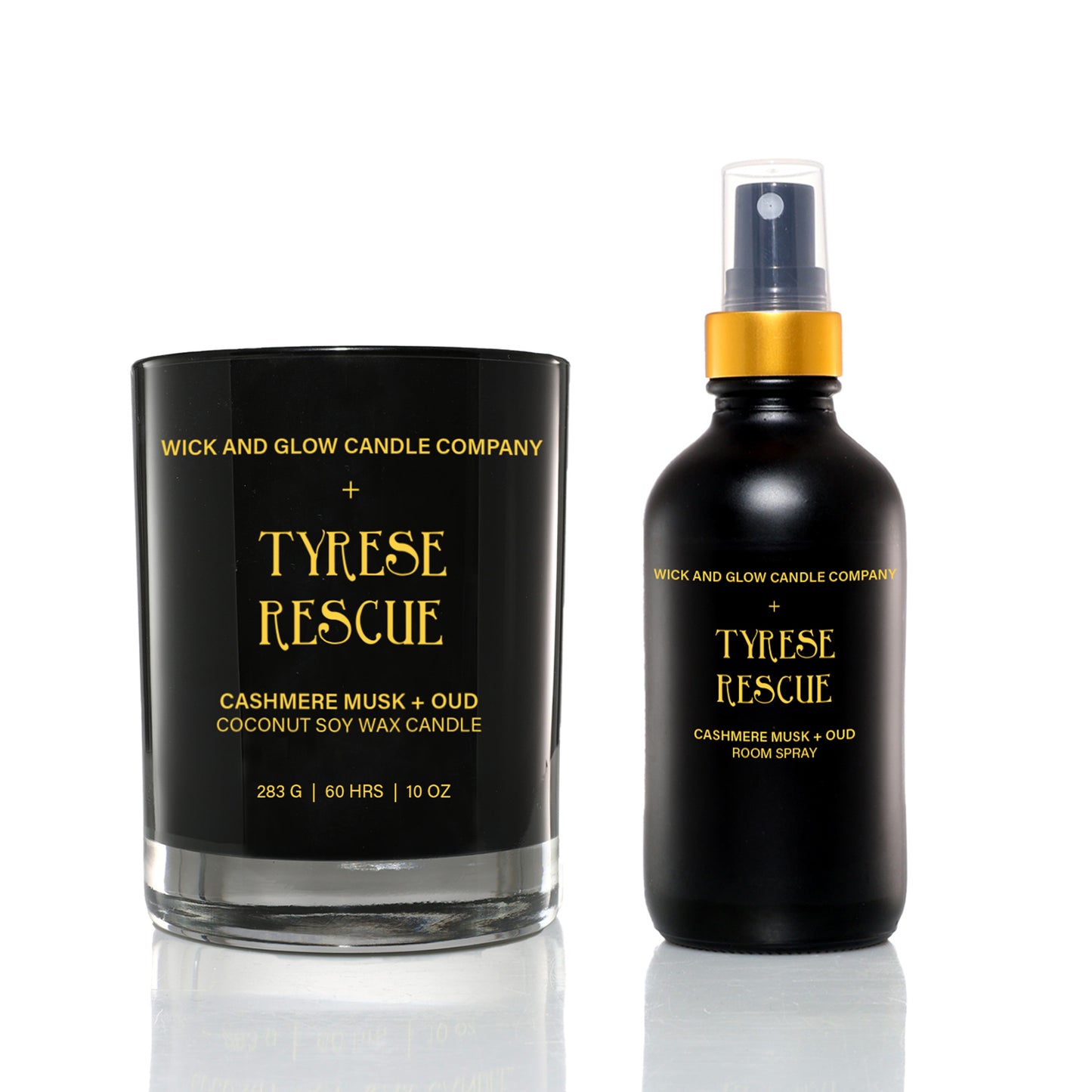 Rescue -Cashmere Musk + Oud Candle and Room Spray Set | Tyrese x Wick and Glow