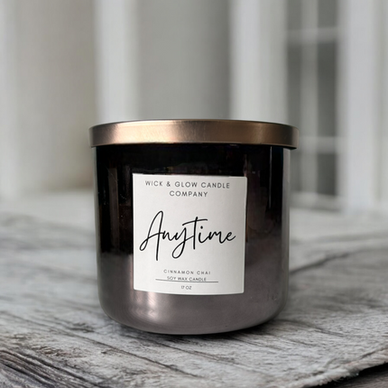 Anytime-Cinnamon Chai Luxury Scented Candle - Wick and Glow Candle Company™