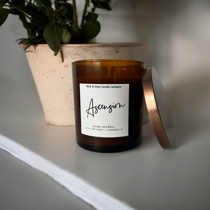 Ascension-Juniper and Berry Luxury Scented Candle - Wick and Glow Candle Company™