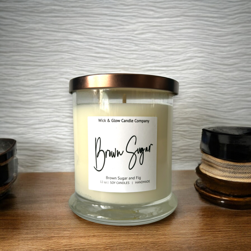 Brown Sugar Luxury Scented Candle - Wick and Glow Candle Company™