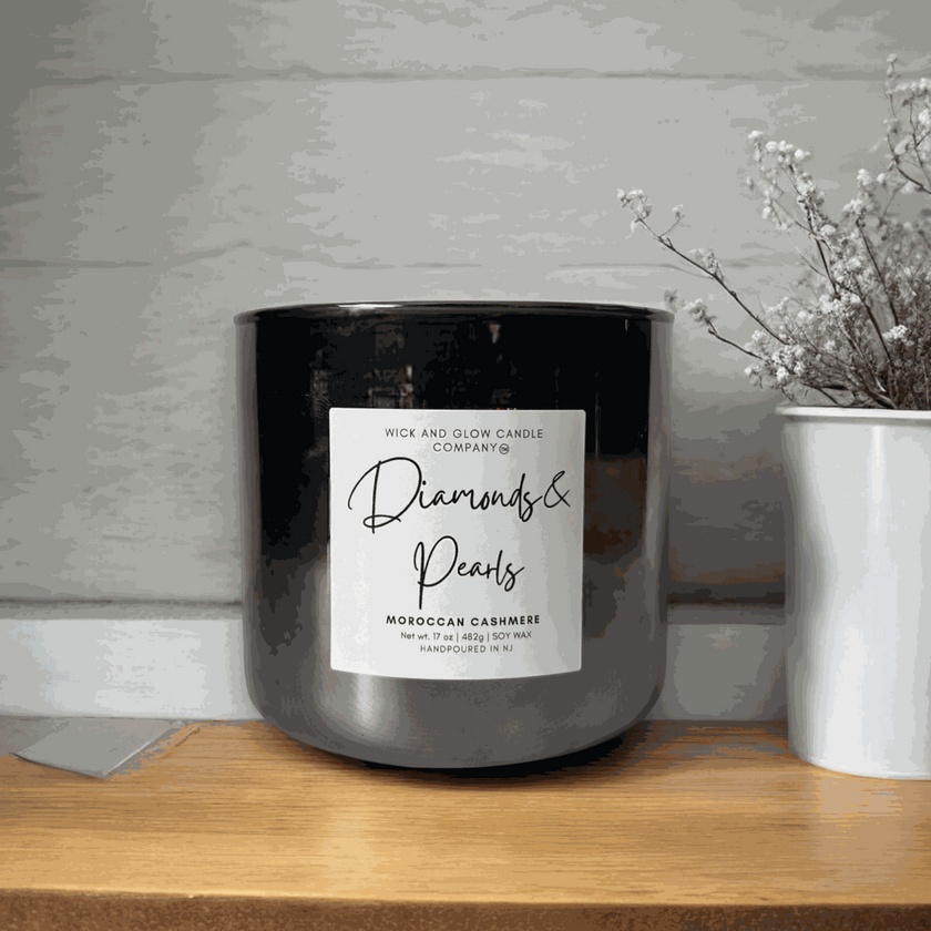 Diamonds and Pearls Luxury Scented Candle - Wick and Glow Candle Company™