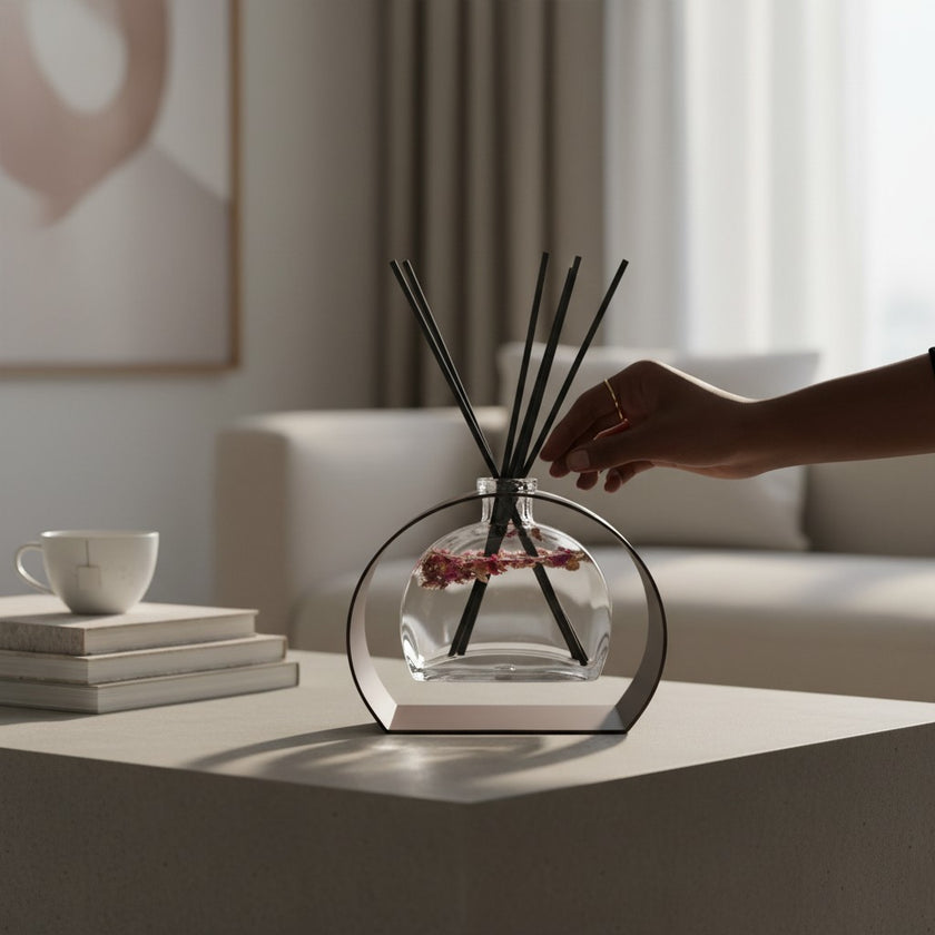 Glass Reed Diffuser with Hanging Stand – Choose Your Scent (5 oz)
