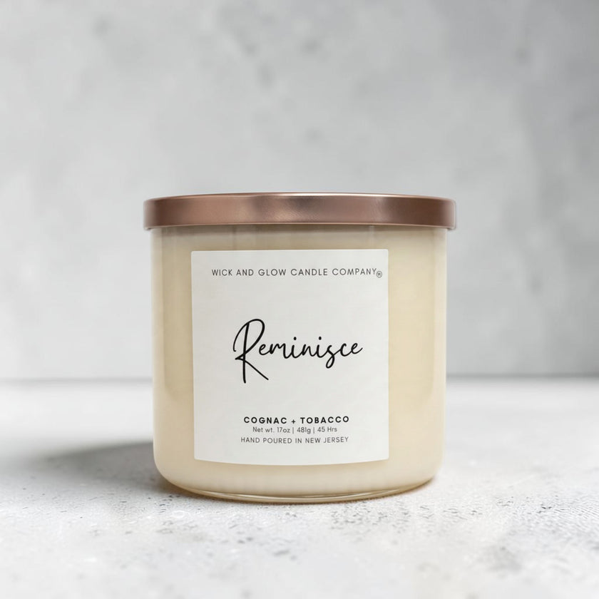 Reminisce | Luxury Soy Wax Candle – Cognac & Tobacco