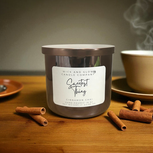 Sweetest Thing | 17 oz 3-Wick Soy Wax Candle | Cinnamon Chai | 85+ Hour Burn