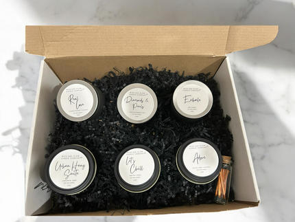 R&B Candle Sampler Pack | 6 -4 oz Scented Candles - Wick and Glow Candle Company™