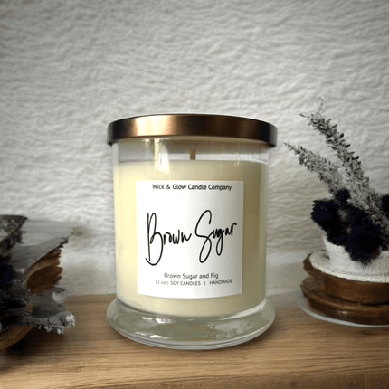 Brown Sugar Luxury Scented Candle - Wick and Glow Candle Company®