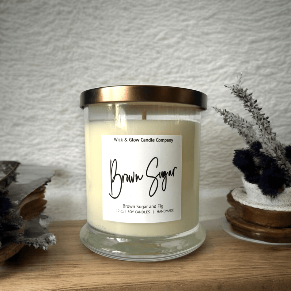 Brown Sugar Luxury Scented Candle - Wick and Glow Candle Company®