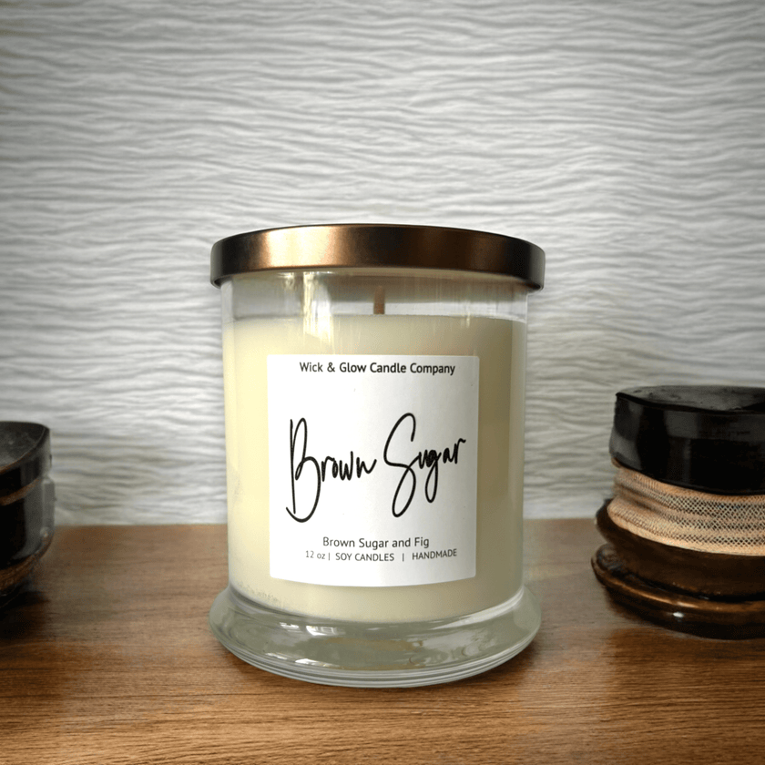 Brown Sugar Luxury Scented Candle - Wick and Glow Candle Company®