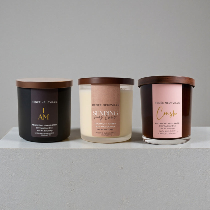 Crush — Patchouli & Palo Santo Candle (8.5 oz) - Wick and Glow Candle Company®