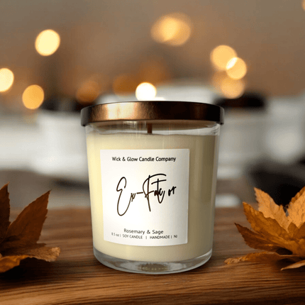 Ex - Factor | Luxury Soy Wax Candle – Rosemary & Sage - Wick and Glow Candle Company®