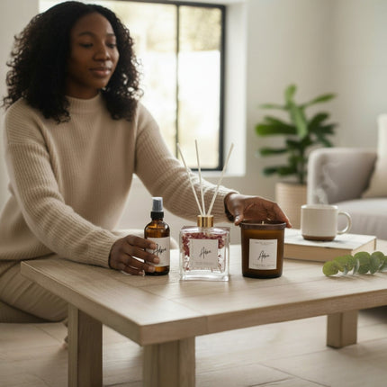 Home Fragrance Scent Bundle: Soy Candle, Reed Diffuser & Room Spray, Choose Your Scent - Wick and Glow Candle Company®