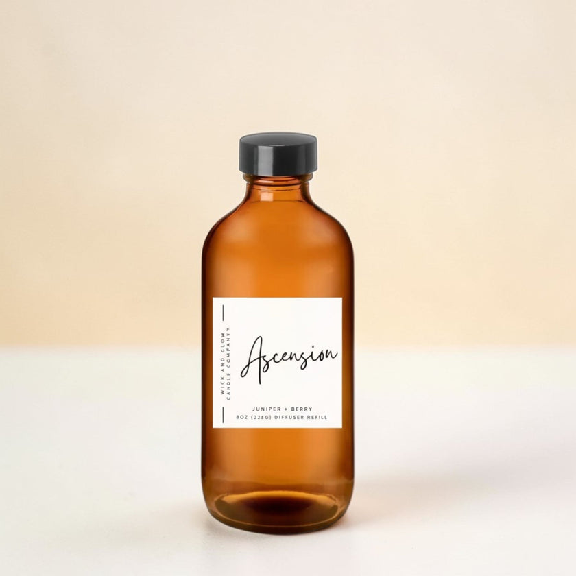 Luxury Reed Diffuser Refill Oil | Phthalate - Free & Vegan | 8 oz - Wick and Glow Candle Company®