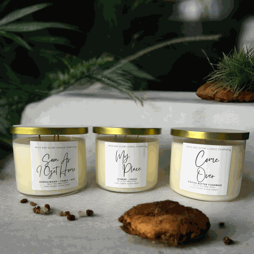 My Place | Luxury Soy Wax Candle – Jasmine, Cedarwood & Musk - Wick and Glow Candle Company®