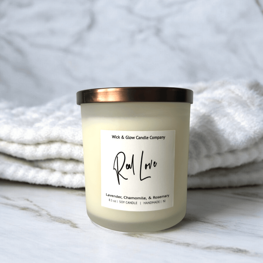 Real Love Luxury Scented Candle - Wick and Glow Candle Company®