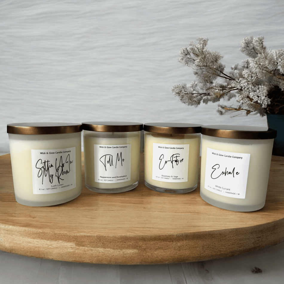 The R&B Mixtape: Self - Care Edition | Luxury Soy Wax Candle Set | 4 Candle Gift Set - Wick and Glow Candle Company®