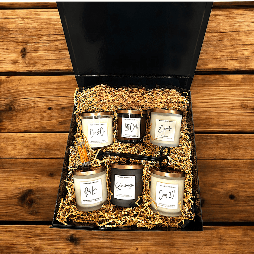 The Welcome Home Box | Luxury Soy Wax Candle Gift Set | 6 - Candle Housewarming Box - Wick and Glow Candle Company®