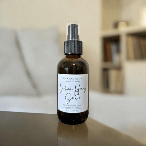 Urban Hang Suite Room & Linen Spray | Sandalwood, Amber & Moroccan Cashmere | 4 oz - Wick and Glow Candle Company®