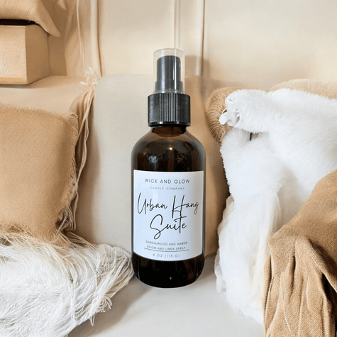 Urban Hang Suite Room & Linen Spray | Sandalwood, Amber & Moroccan Cashmere | 4 oz - Wick and Glow Candle Company®