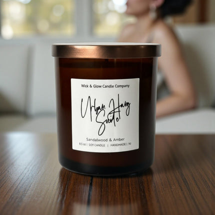 Urban Hang Suite - Sandalwood and Amber Luxury Candle - Wick and Glow Candle Company®