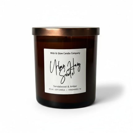 Urban Hang Suite - Sandalwood and Amber Luxury Candle - Wick and Glow Candle Company®