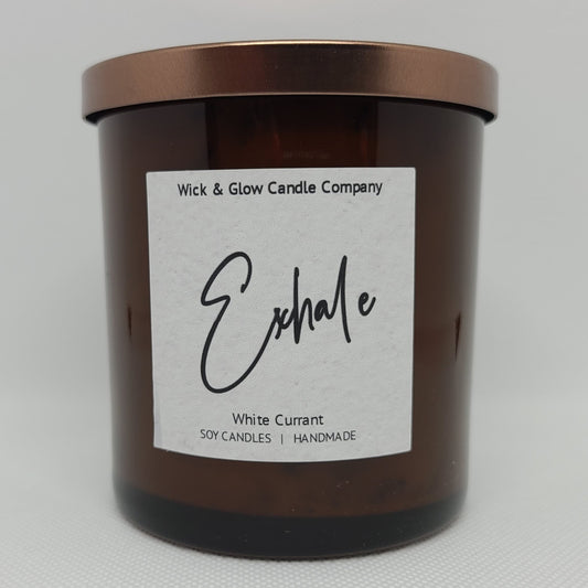 Exhale-White Currant Luxury Scented Candle - The Wick and Glow Candle Company