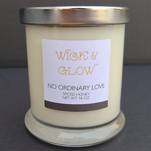 No Ordinary Love - Spice Honey and Tonka Luxury Scented Candle - The Wick and Glow Candle Company
