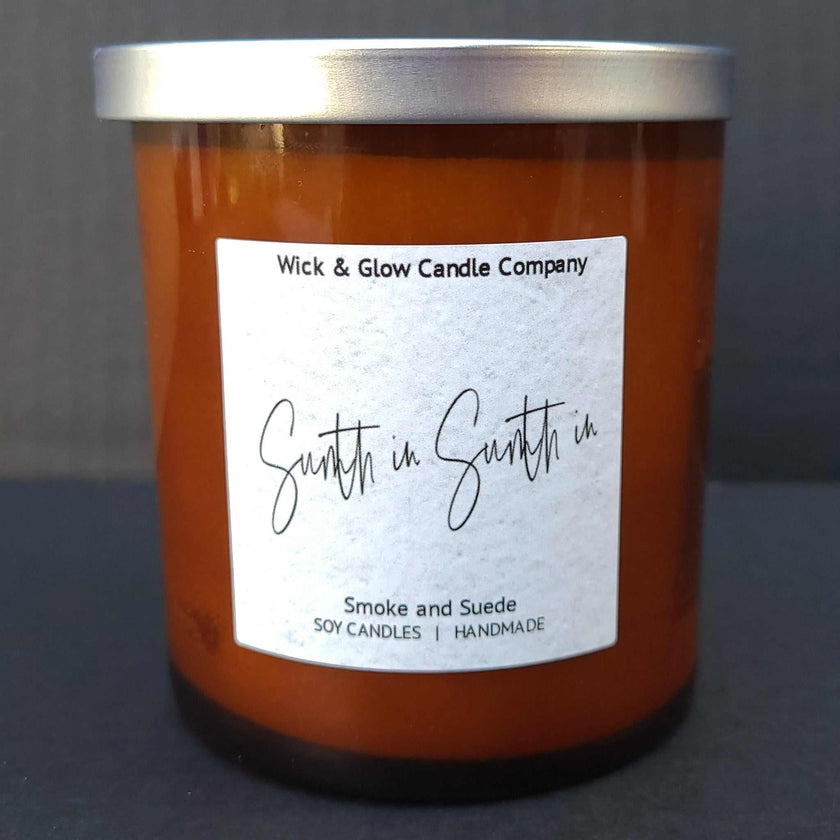 Sumthin' Sumthin' -Smoke and Suede Luxury Scented Candle - Wick and Glow Candle Company™