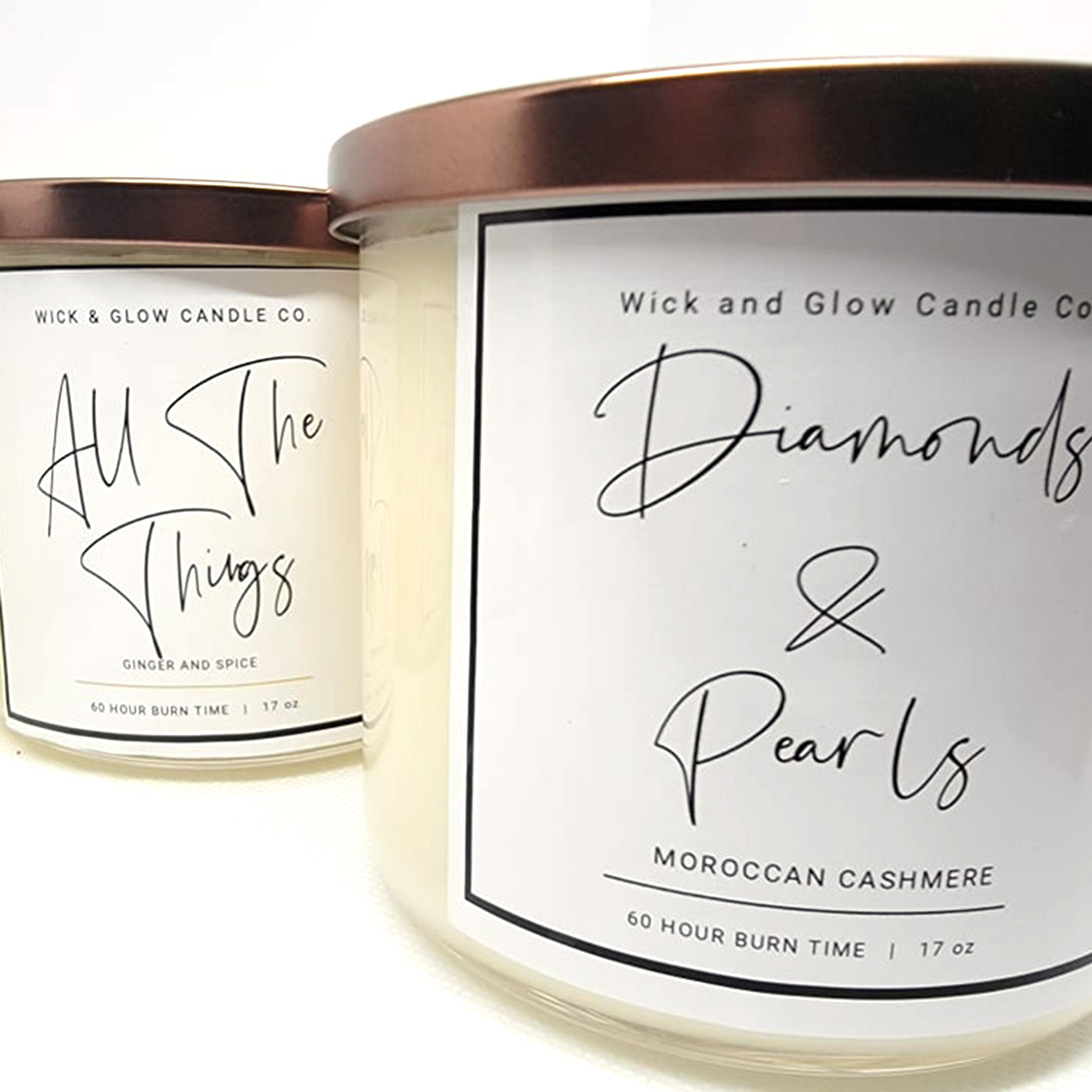 Diamonds and Pearls Moroccan Cashmere Luxury Scented Candle (3 wick) - The Wick and Glow Candle Company