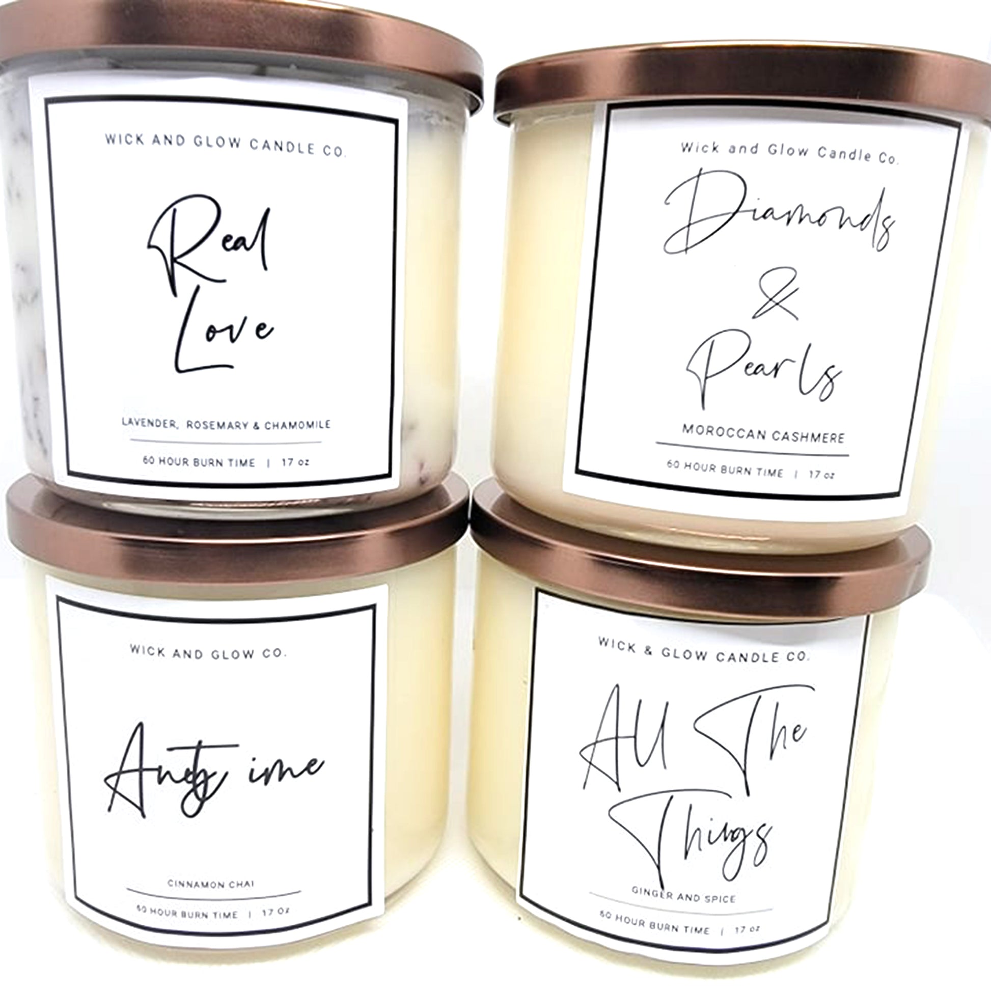 Real Love - Lavender, Rosemary and Chamomile Luxury Scented Candle - The Wick and Glow Candle Company