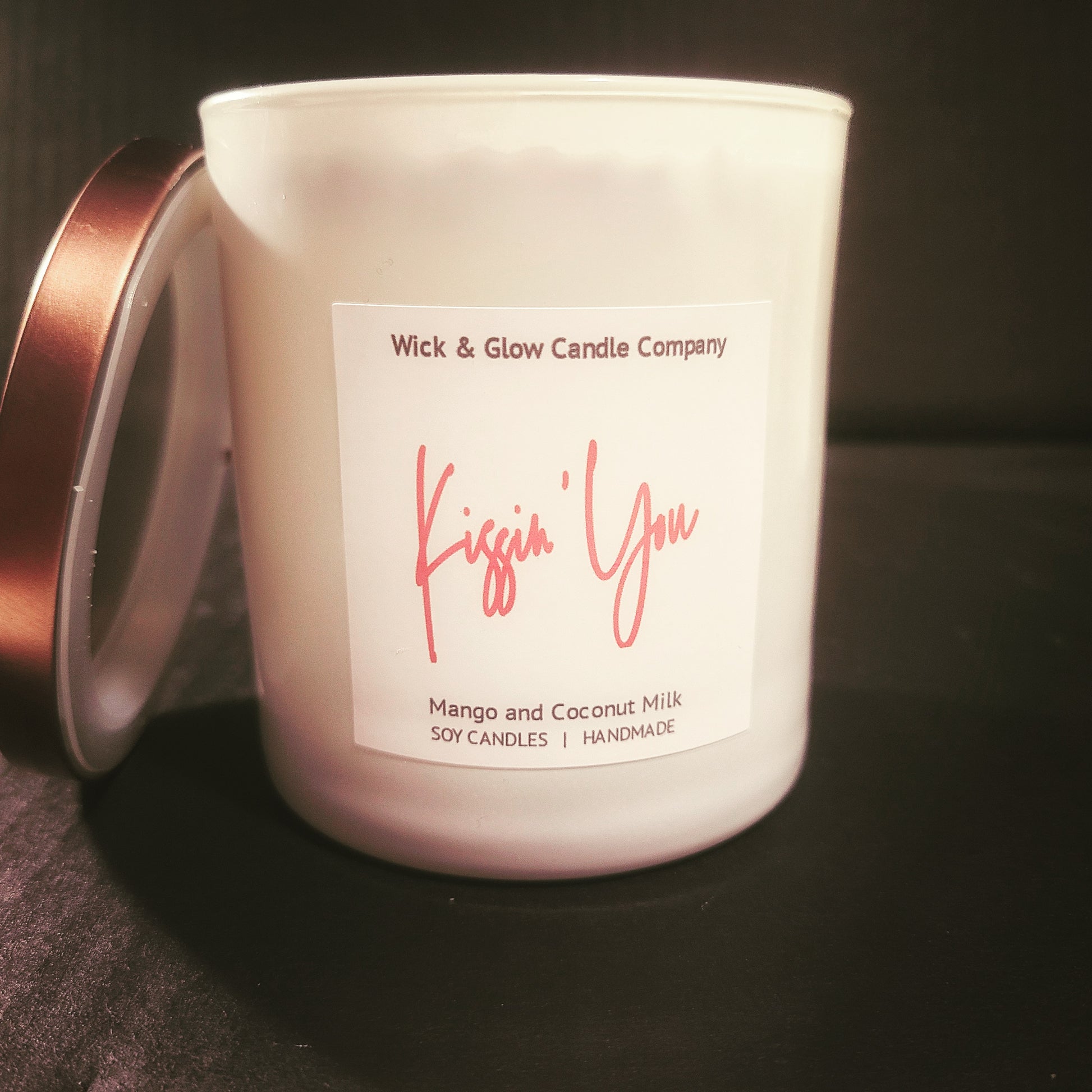 Kissin' You Luxury -Mango and Coconut Scented Candle - The Wick and Glow Candle Company
