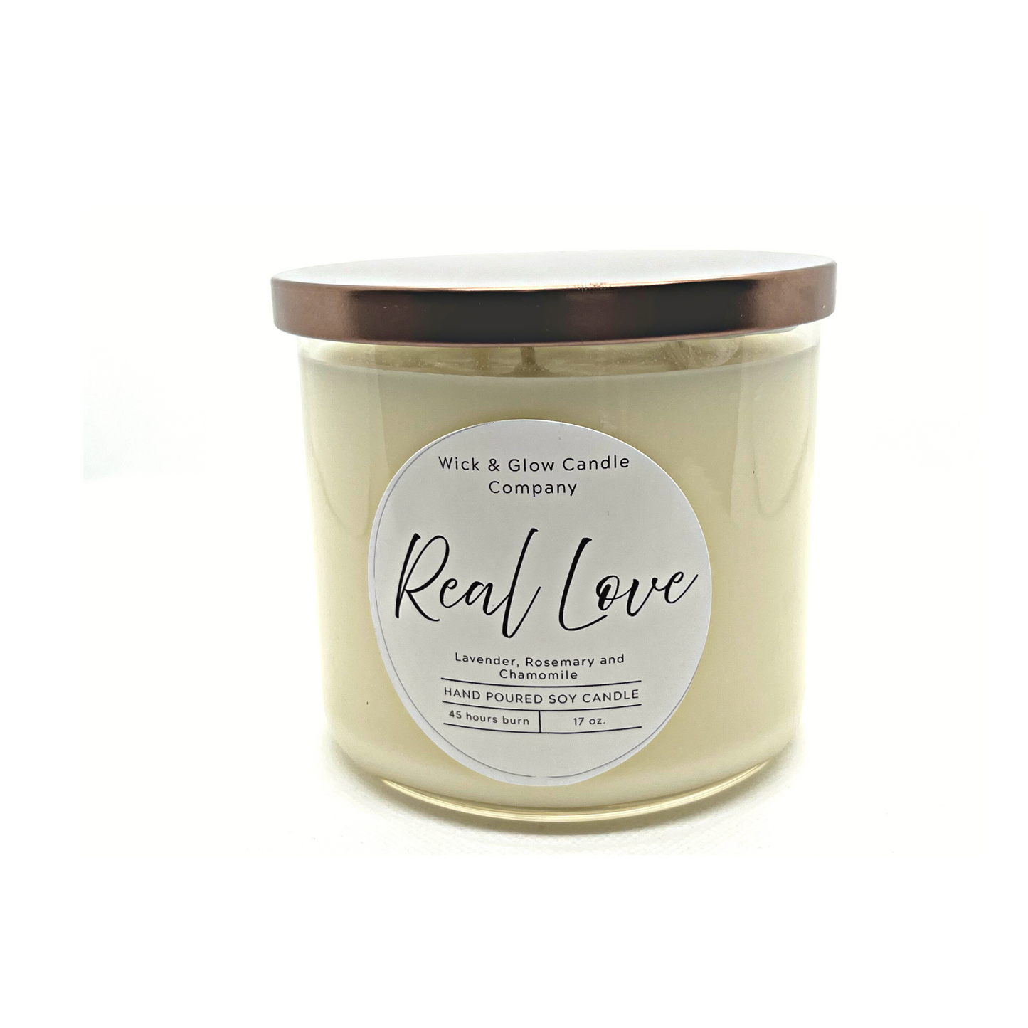 Real Love-3 Wick - Lavender, Rosemary and Chamomile Luxury Scented Candle